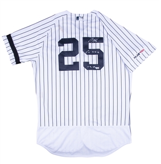 2019 Gleyber Torres Game Used and Signed New York Yankees Home HR Jersey with "GU 9-4-19 1-4, HR" Inscription (MLB Authenticated/Fanatics)